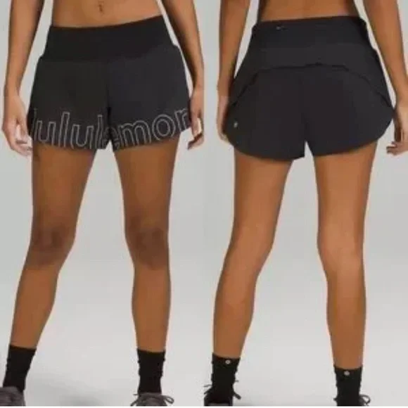 LULULEMON SPEED UP LINED BLACK SHORTS SIZE 4 - Picture 4 of 11